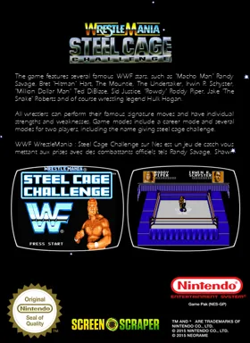 WWF Wrestlemania - Steel Cage Challenge (USA) box cover back